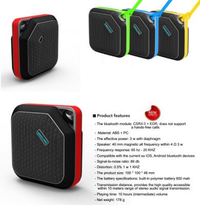 China Bluetooth Speaker, ABS,black color for sale