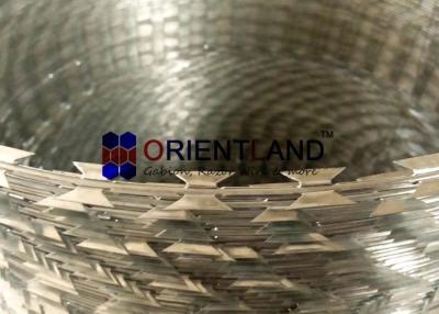 China Steel Concertina Barbed Wire / BTO 22 Razor Sharp Wire For Government Buildings for sale