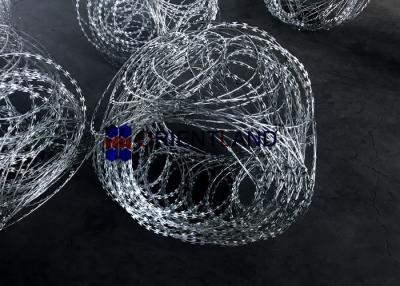 China 14-16m Flat Wrap Razor Wire Coils , Topping Flat Prison Razor Wire Barrier for sale