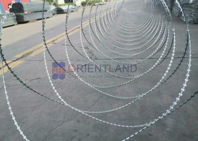 China Durable Concertina Razor Wire Coil , Obstacle BTO Security Barbed Wire Fencing for sale