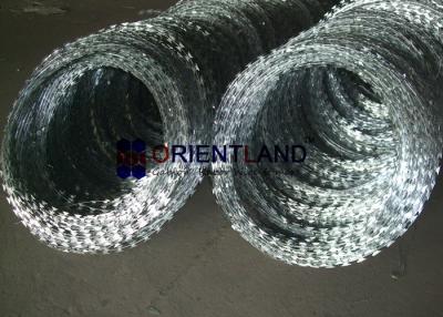 China Electric Galvanized Iron Airport BTO-30 Razor Barbed Wire for sale