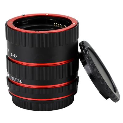 China Red Metal Auto Focus Macro Extension Tube Set For Canon SLR Cameras CANON EF EF-S Lens for sale