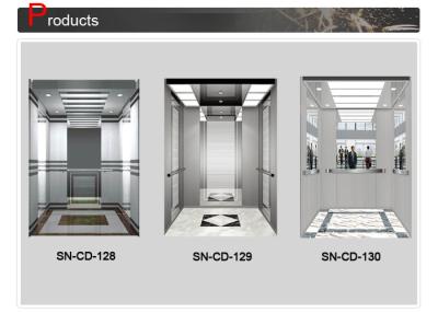 China Stainless Steel Frame Elevator Cabin Decoration With Mirror Etching Middle Panel for sale