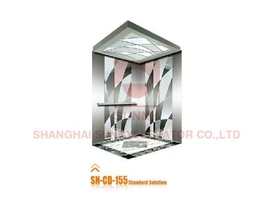 China Etching / Hairline Elevator Cabin Decoration , Decorative Mirror Elevator Cabin for sale