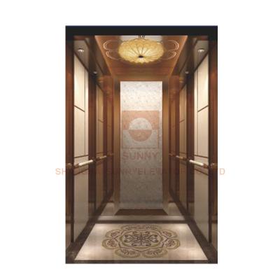 China Floor Marble Mosaic Car Design Elevator Cabin Decoration For Hotel Elevator / Passenger Lift for sale