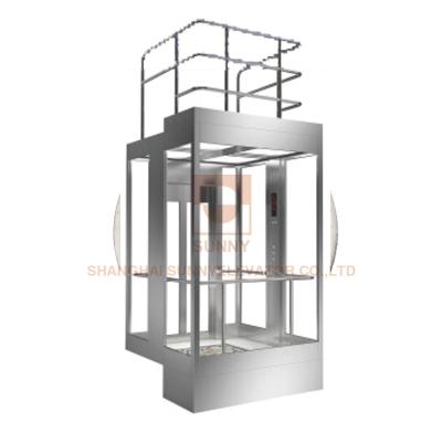China Panorama Elevator Car Design , Machine Elevator Parts With Frame for sale