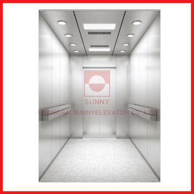 China Hairline Stainless Steel High Speed Hospital Elevator 1600kg Load For Hospital for sale