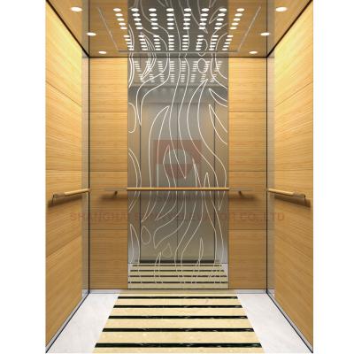 China Solid Wood Elevator Cabin Decoration Panel Mirror Etching Wall With Luxury Type for sale