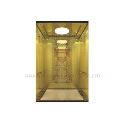 China Da parede de madeira do folheado do projeto do elevador do passageiro da série de SN-CD espelho de vidro à venda
