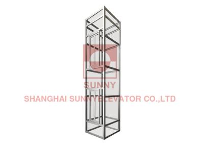 China Aluminiumlegierungs-Wellen-Aufzugs-Kabinen-Dekorations-Stahlkonstruktions-Brunnen-Rahmen zu verkaufen