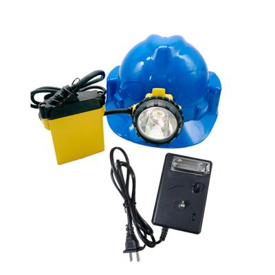 China 348lum Miner Helmet Lamp , Corded Rechargeable Miners Safety Lamp 25000lux 800mA for sale