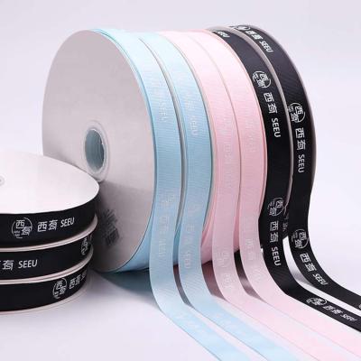 China Wholesale Custom Grosgrain Printed Ribbon Brand name Logo Present ribbon for sale