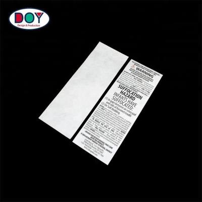 Chine Custom Offset Printing Waterproof Tearproof 75 GSM Tyvek Paper Tags Labels for Instruction Warning à vendre