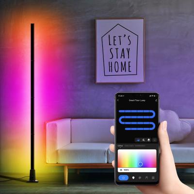 China Multicolor RGB Corner Floor Lamp LED With Aluminium Shade App Control for sale