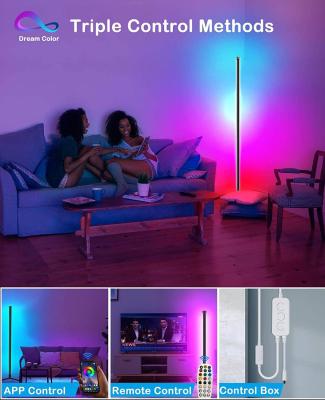 China RGBIC LED Corner Floor Lamp , 24W Color Changing Corner Light for sale