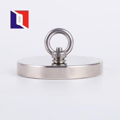 China Industrial Wholesale Magnet Single Side Countersunk Hole Neodymium Round Fishing Magnet With Threaded Shank Eye for sale