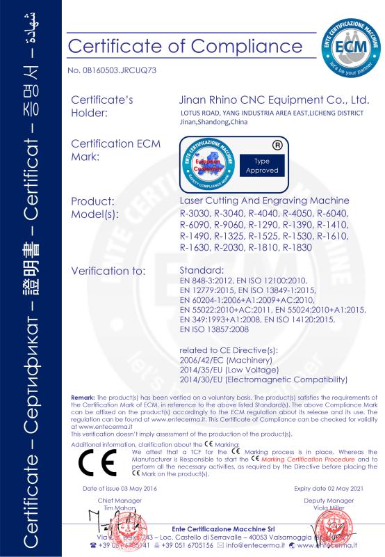 ISO - Jinan Rhino CNC Equipment Co., Ltd.