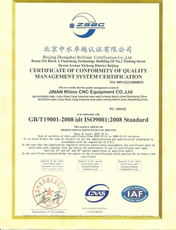 CE - Jinan Rhino CNC Equipment Co., Ltd.