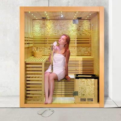 China Hemlock Wood Home Sauna Steam Room 4 - 5 Person With 6kw Stove Heater en venta