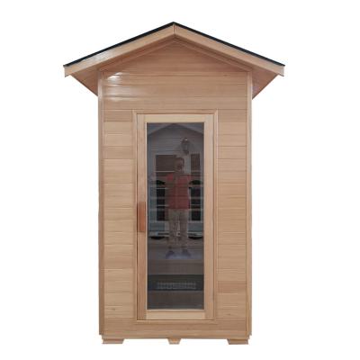 China Ceramic Tube Solid Wooden Outdoor Dry Sauna Room Modern 1 Person for sale