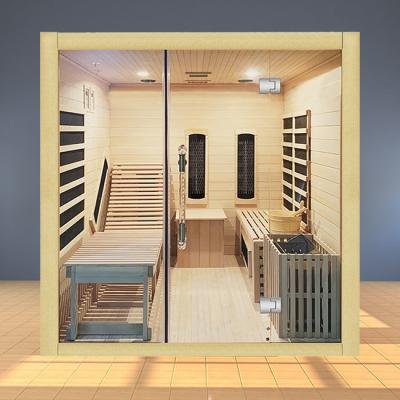 China ISO9000 Full Spectrum Combined Infrared Steam Sauna Room For Family 3 Person for sale