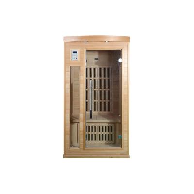 China Indoor Hemlock Wooden Far Infrared Sauna Room For 1 Person for sale