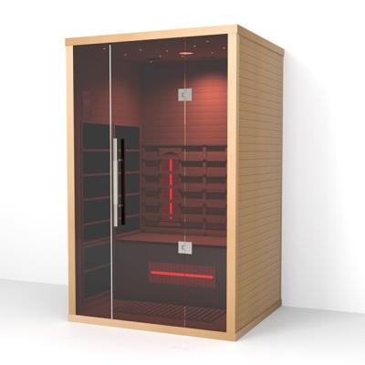 China Hemlock / Red Cedar Indoor 2 Person Infrared Sauna For Home for sale