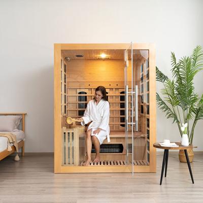 China 3 Person Bluetooth Compatible Wooden Steam Infrared Sauna For Home for sale
