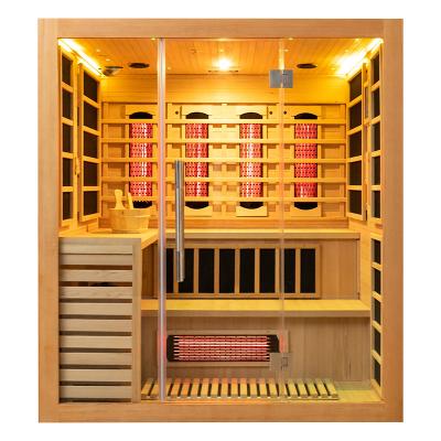 Китай Large Size Solid Wood 4 Person Indoor Infrared Steam Sauna For Home продается