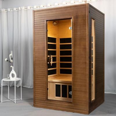 中国 Apartment Indoor Carbon Fiber Heaters WoodenInfrared Sauna Room Hemlock 販売のため