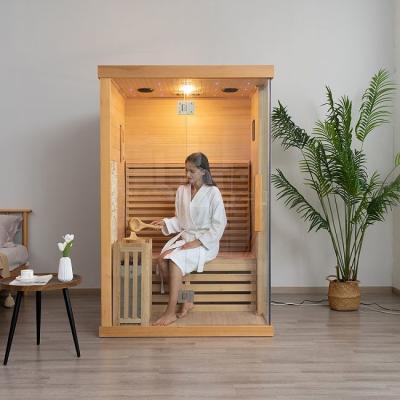 China Hemlock Electric Stove Heater Indoor Wooden Steam Sauna Room 2 Person for sale