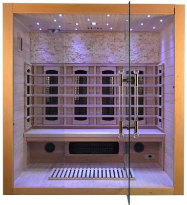 中国 Full Spectrum And Carbon Heater Wooden Indoor Dry Sauna 4 People Size 販売のため
