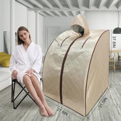 China Smartmak 1050W Home Indoor 1 Person Far Infrared Sauna Tent With Hat for sale