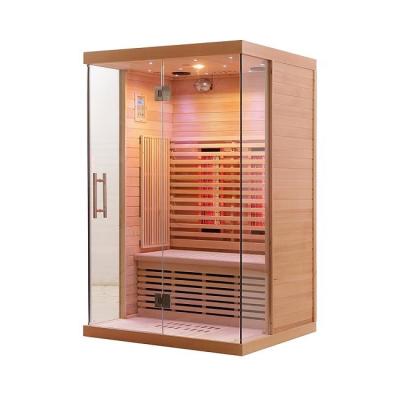 China Full Spectrum And Carbon Heater Solid Wood 2 Person Infrared Sauna For Home for sale