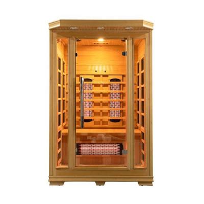 China Wooden Indoor 1750W 2 Person Infrared Sauna Low EMF for sale