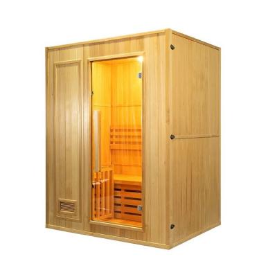 China Home Small Wooden Traditonal Steam 2 Person Sauna With 3KW Electric Stove en venta