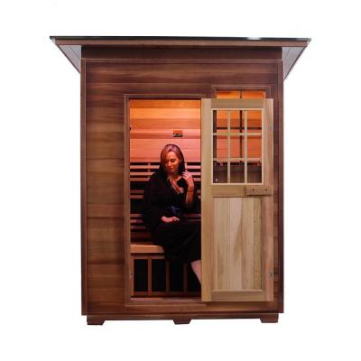 China Solid Wood Canadian Red Cedar Carbon Heater Far Infrared Outdoor Sauna ODM for sale