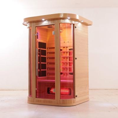 China 1750W Indoor Solid Wood Full Spectrum Infrared Home Sauna Room 2 Person à venda
