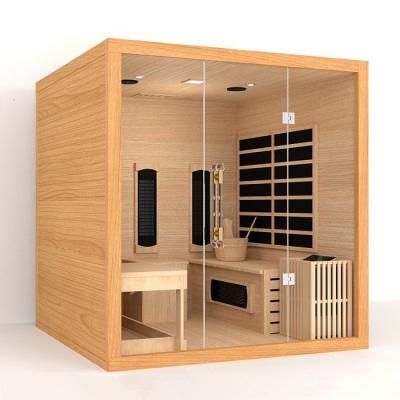 Китай Canadian Hemlock Indoor Wooden Hybrid Infrared Steam Sauna 2 - 3 Person продается