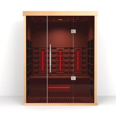 China Wood Color  Low EMF Infrared Sauna 1500*1200*1900mm With Reading Lamp for sale