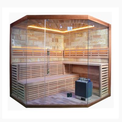 China Luxo Cicuta / Sala de Sauna a Vapor Interior em Madeira de Cedro Vermelho para 6 Pessoas à venda