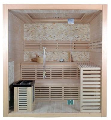 Cina Sauna a vapore secco in legno massello di hemlock canadese per 4 persone per uso interno in vendita