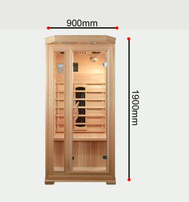 中国 Wooden Cedar Home Sauna Room 900*900*1900mm With 8mm Tempered Glass 販売のため