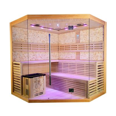 Китай 5 - 8 Person Size Luxury Hemlock Traditional Steam Sauna Room With 6kw Stove Heater продается