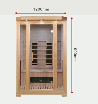 China Wood Color Indoor Colorful Light Home Infrared Sauna Room 2 Person Size  1750W en venta