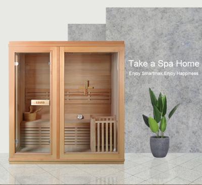 中国 Traditional Dry Indoor Home Steam Sauna Room With Stove And Stone 販売のため