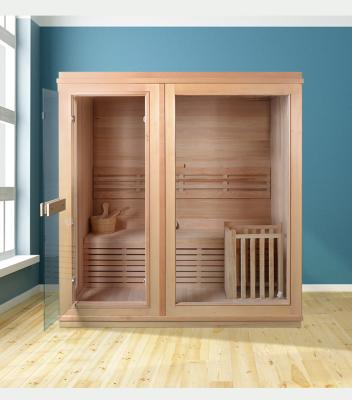 中国 Indoor Wood Steam Home Sauna Room 2 Person With Stove And Stone 販売のため