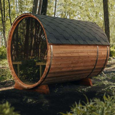 中国 Traditional Dry Outdoor Finnish Sauna Barrel Cedar Sauna Room 4.5KW Or 6KW 販売のため