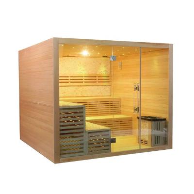 Cina Traditional Steam Stove Sauna Room Premium Hemlock Indoor Dry Steam Sauna Cabin in vendita