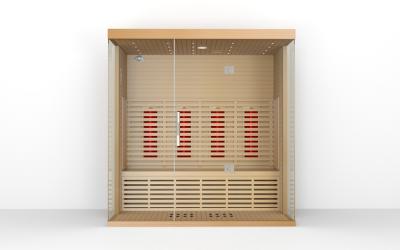 China 4 Persons Square Indoor Far Infrared Sauna Room Red Cedar Material à venda